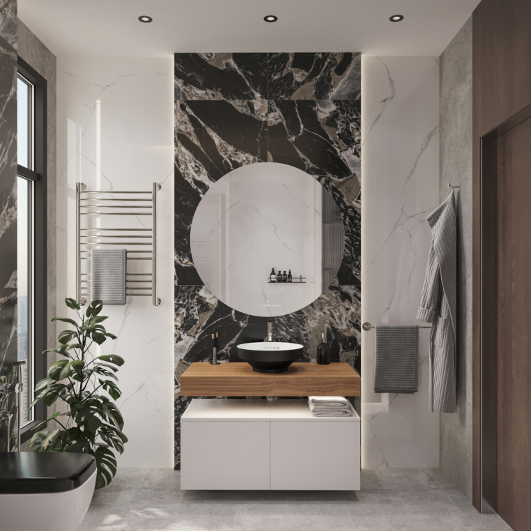 Мебель для ванной Stworki Ольборг 100 столешница дуб французский, без отверстий, 2 тумбы 50, с раковиной Vitra Water jewels