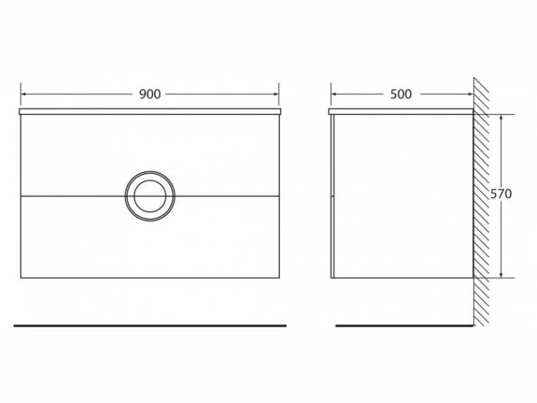Раковина BelBagno Onda 90 см BB900/500-LV-MR-OND