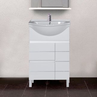Тумба с раковиной Aquanet Доминика 60 белая (171684+00170121)