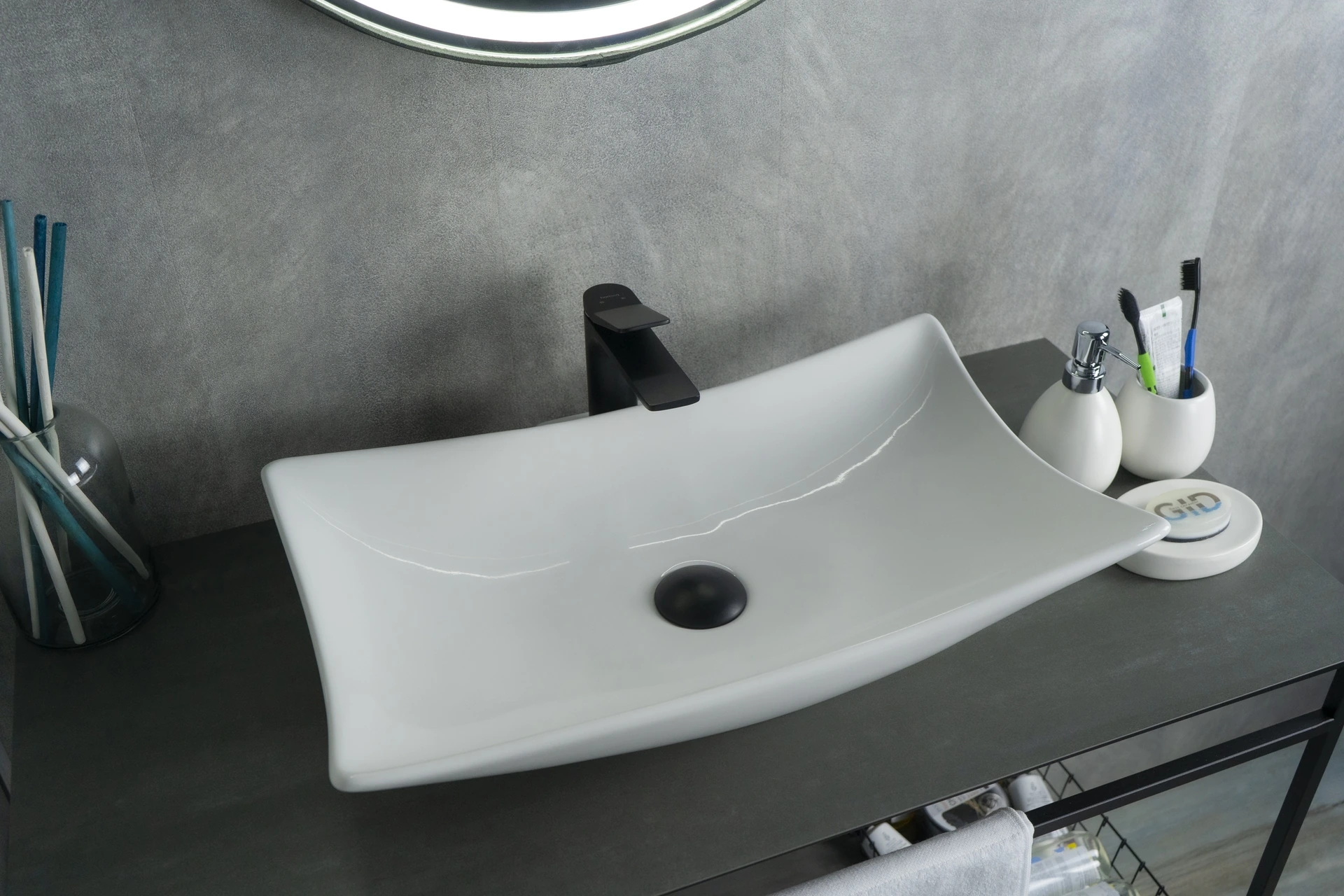 Раковина Gid N9176 51129 накладная белая 56x42x10.5