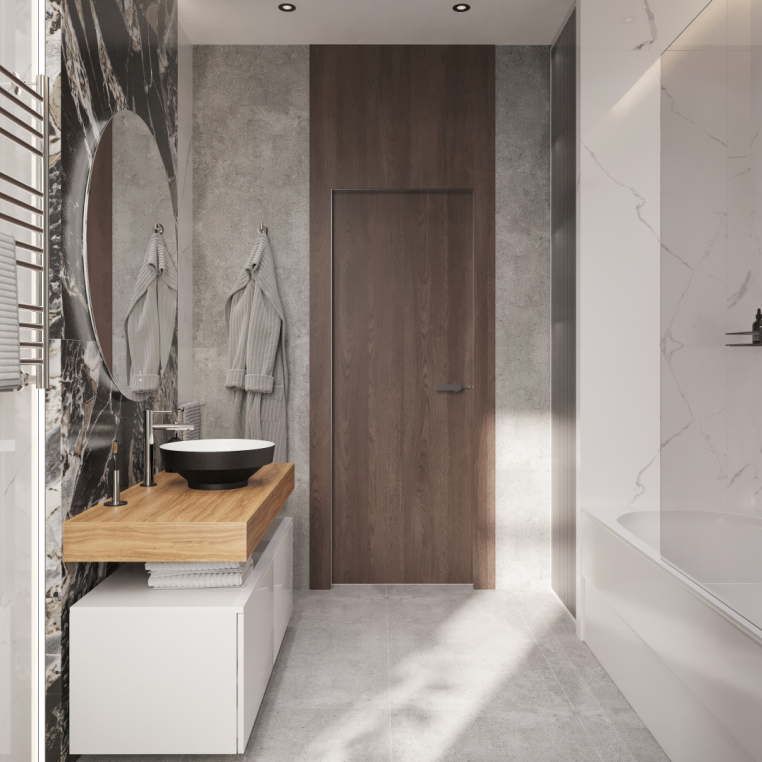 Мебель для ванной Stworki Ольборг 120 столешница дуб французский, без отверстий, 2 тумбы 60, с раковиной Vitra Water jewels