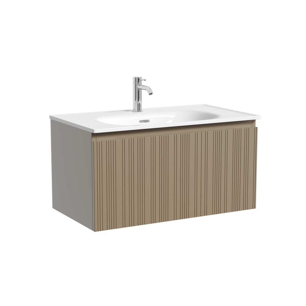 Тумба подвесная SANCOS Code 785х453х400, c одним  ящиком оснащенным доводчиками, цвет серо- бежевый, арт. CD80GB