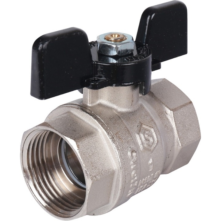 STOUT Кран шаровой стандартнопроходной, ВР/ВР, ручка бабочка 3/4" (SVB-0012-000020)