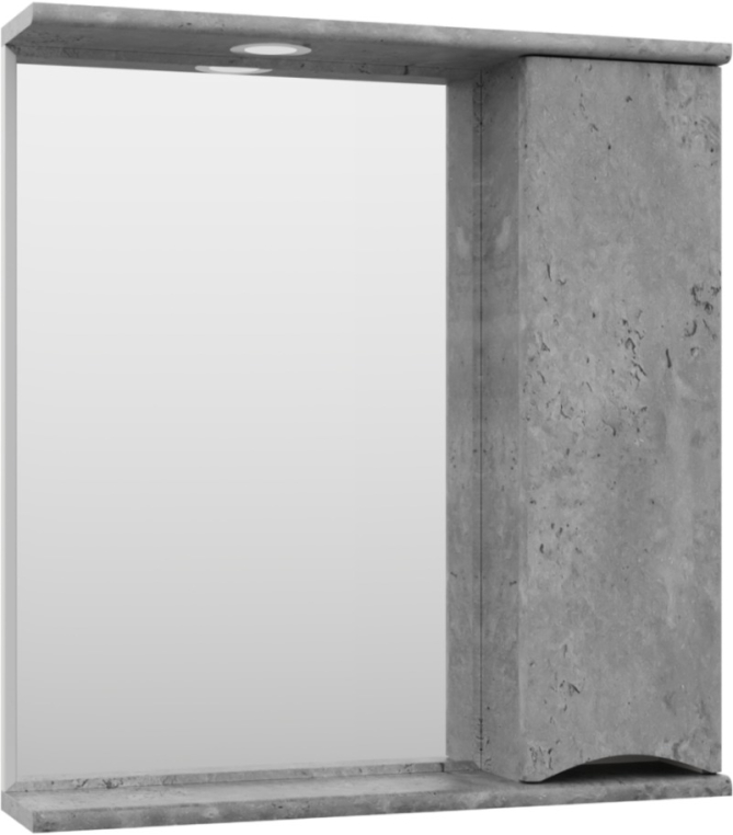 Зеркальный шкаф Misty Атлантик 70 правый серый камень