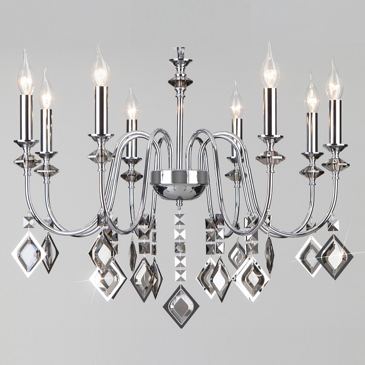 Подвесная люстра Eurosvet Telao 10120/8 хром/дымчатый хрусталь Strotskis Smart