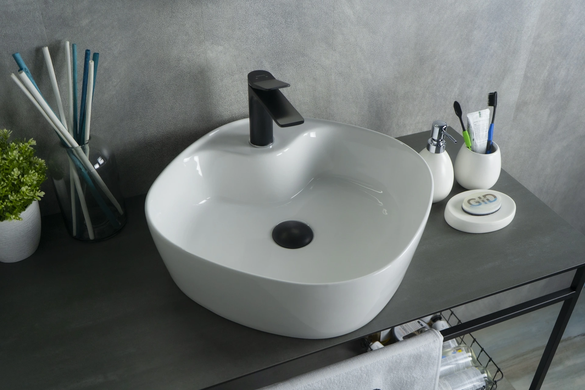 Раковина Gid N9442 51153 накладная белая 44x44x14