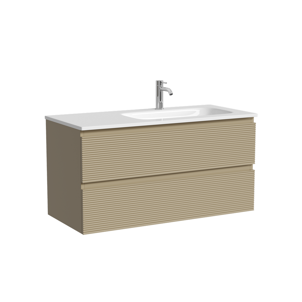 Тумба подвесная SANCOS Folk правая 995х445х500, c двумя ящиками оснащенными доводчиками, Капучино, арт.FL100RCP