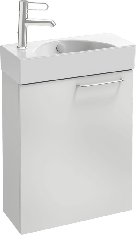 Тумба под раковину Jacob Delafon Odeon Rive Gauche 50 L белый глянец ручка хром (EB2581G-R5-G1C)