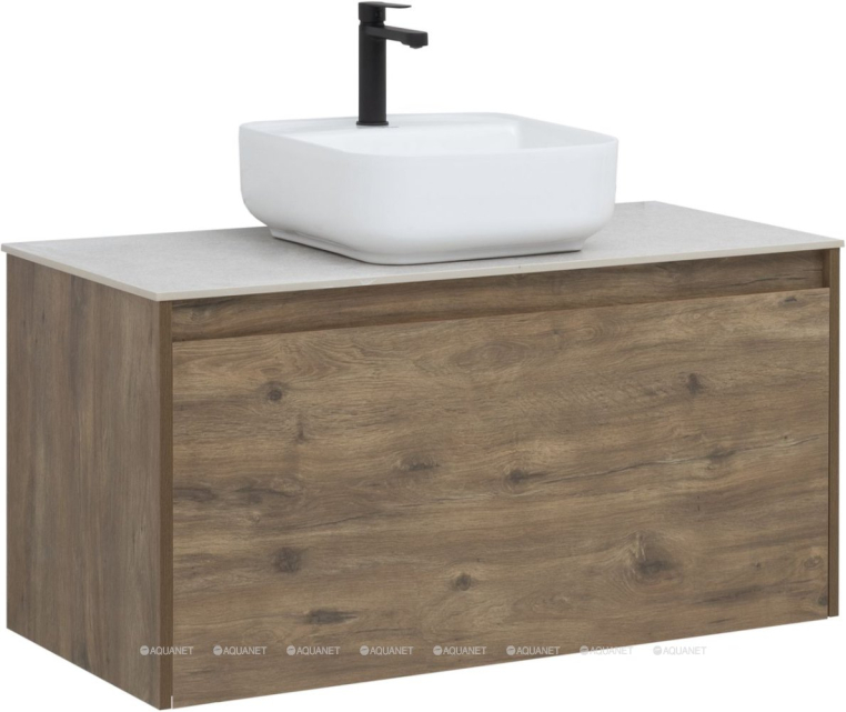 Тумба под раковину Aquanet Nova Lite 100 дуб рустикальный (1 ящик) 00249520