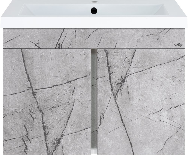 Тумба с раковиной Misty Торос 75, серый мрамор (П-Тор0075-011+4627173210317)
