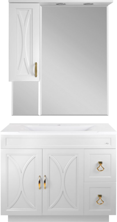 Комплект мебели Misty Амбра 80 2 двери, 2 ящика (П-Амб0080-011-2Я+5003800+П-Амб0280-0322ЯП)