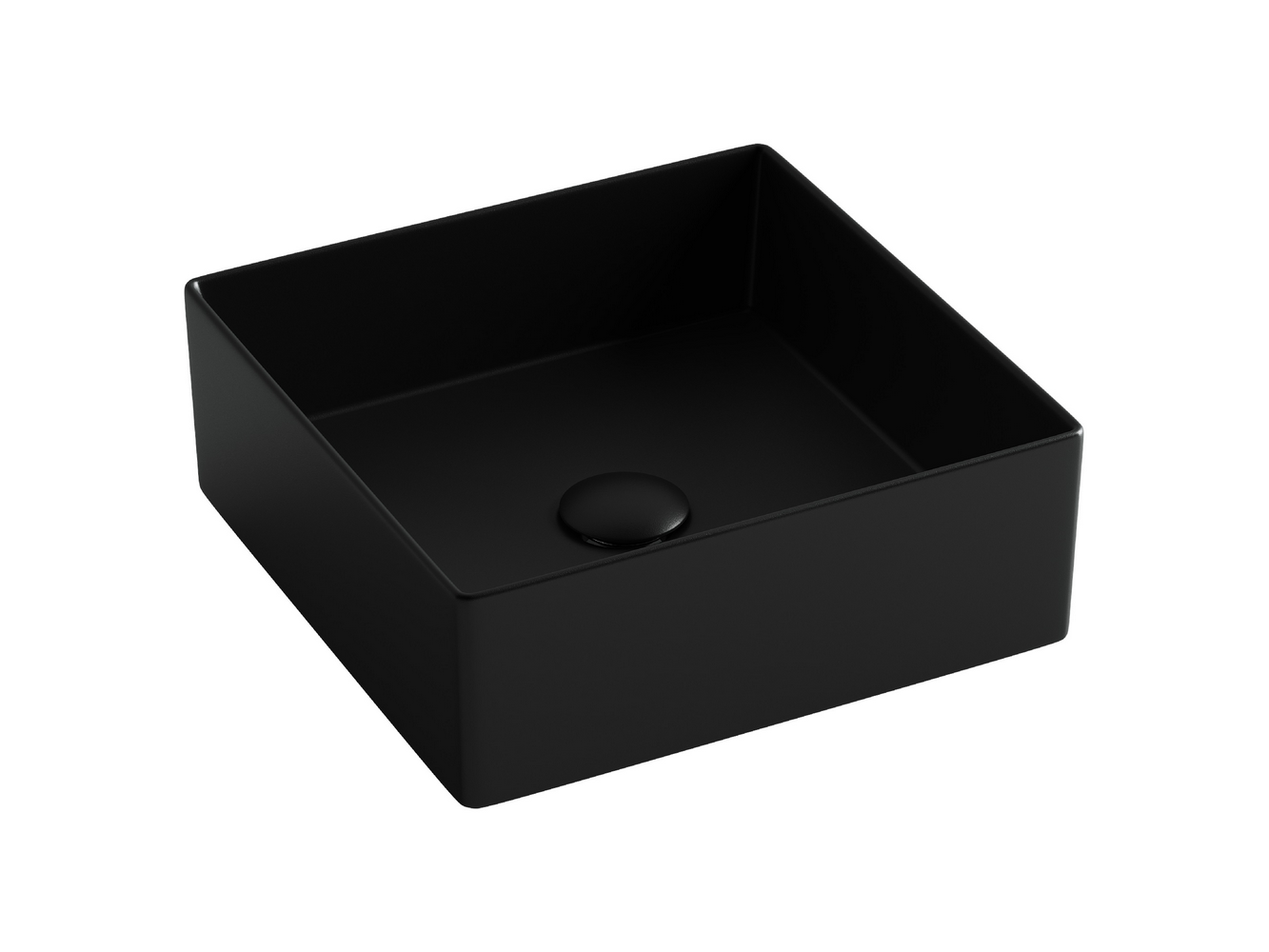 Раковина накладная квадратная 361x361x130, , без перелива, цвет черный матовый, арт.CN6068MB