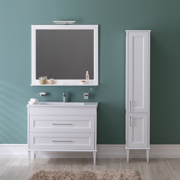 Комплект мебели Aquanet Бостон М 100 ручки хром (209678+00256639+209674)