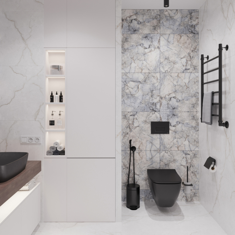 Мебель для ванной Stworki Ольборг 100 столешница дуб карпентер, без отверстий, 2 тумбы 50, с раковиной Vitra Shift черной