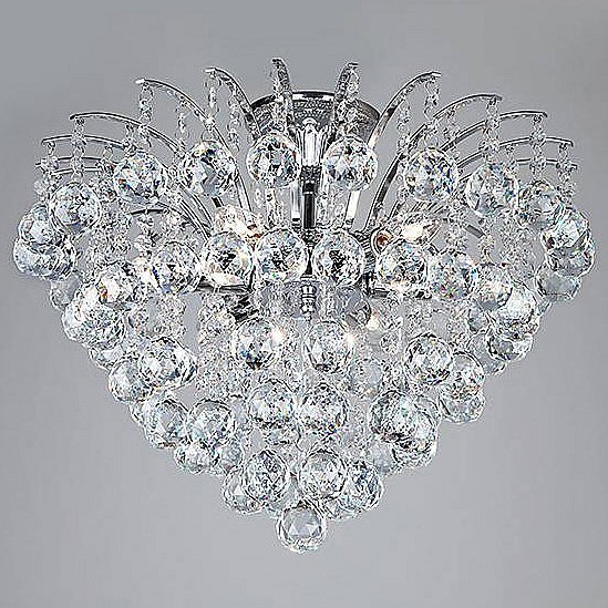 Люстра на штанге Eurosvet Ostiniya 3299/6 хром/прозрачный хрусталь Strotskis