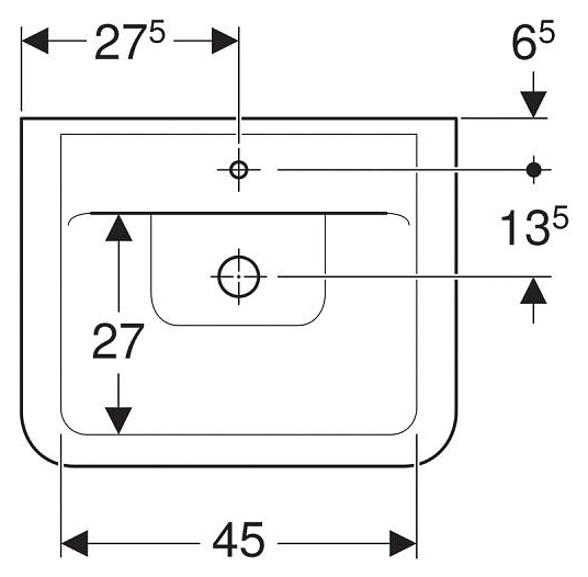 Раковина накладная Geberit Renova Nr. 1 Plan 55x44 225155000