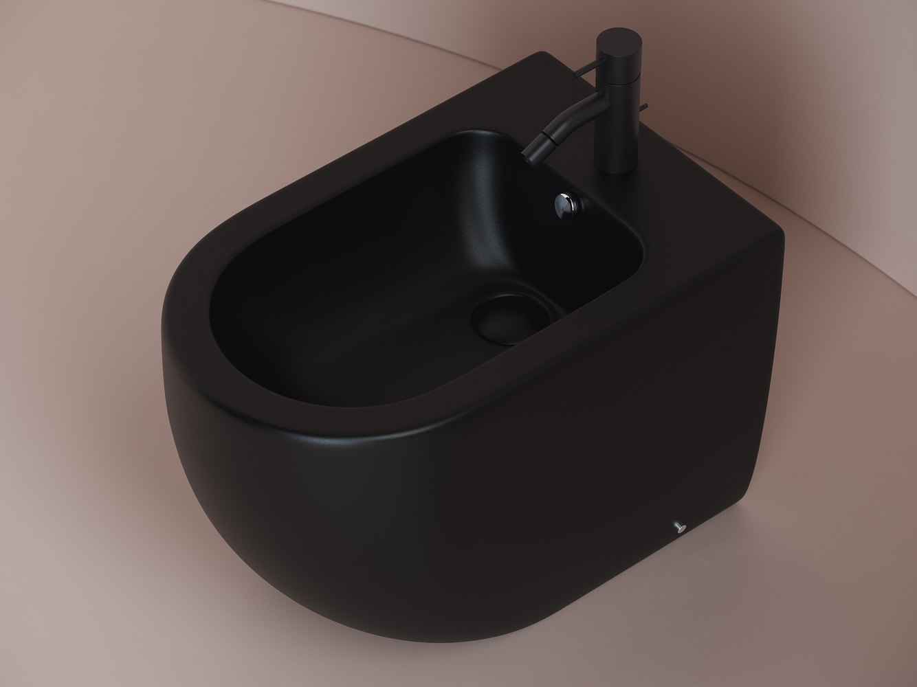 Напольное биде Metropol, 1 отверстие под смеситель, в комплекте крепеж для монтажа (цвет черный матовый)