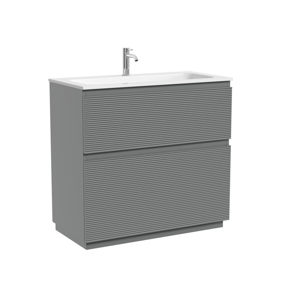 Тумба напольная SANCOS Folk Floor 890х445х850, c двумя ящиками оснащенными доводчиками, Ergraut soft, арт.FL90FES