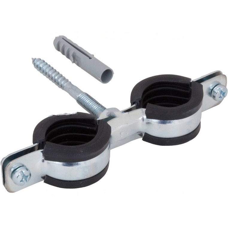 0802118 Walraven BIS Cobra Двойной хомут с epdm  М8 15-18 мм 3/8" + винт-шуруп М8х80 мм+дюбель