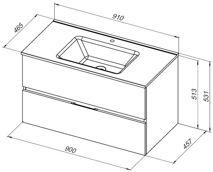 Тумба под раковину Aquanet Алвита New 90 2 ящика, антрацит 00303919