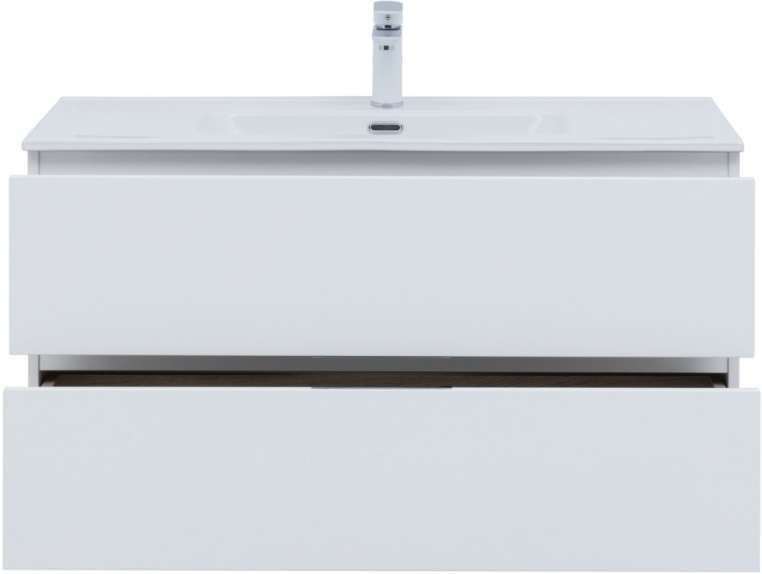 Тумба под раковину Aquanet Алвита New 100 2 ящика, белый матовый 00277518