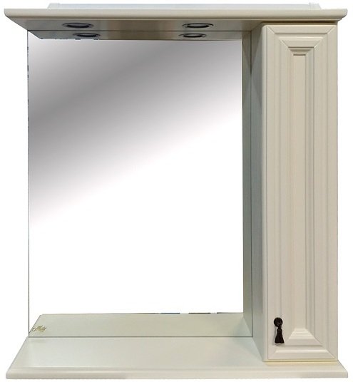 Зеркальный шкаф Misty Лувр 75 П-Лвр03075-1014П  правый слоновая кость