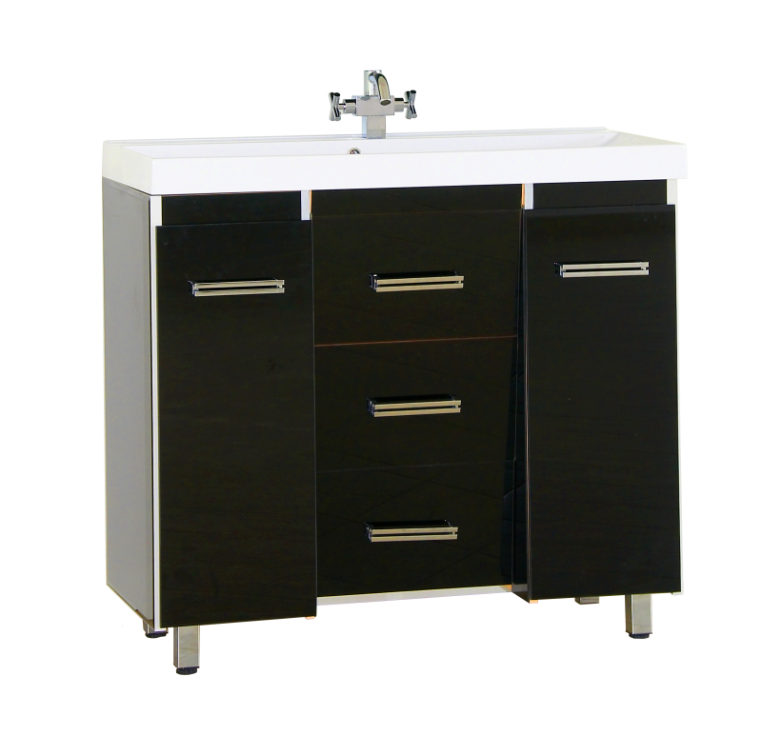 Тумба под раковину Misty Джулия Qvatro 105 с 3-мя ящиками конус коричн