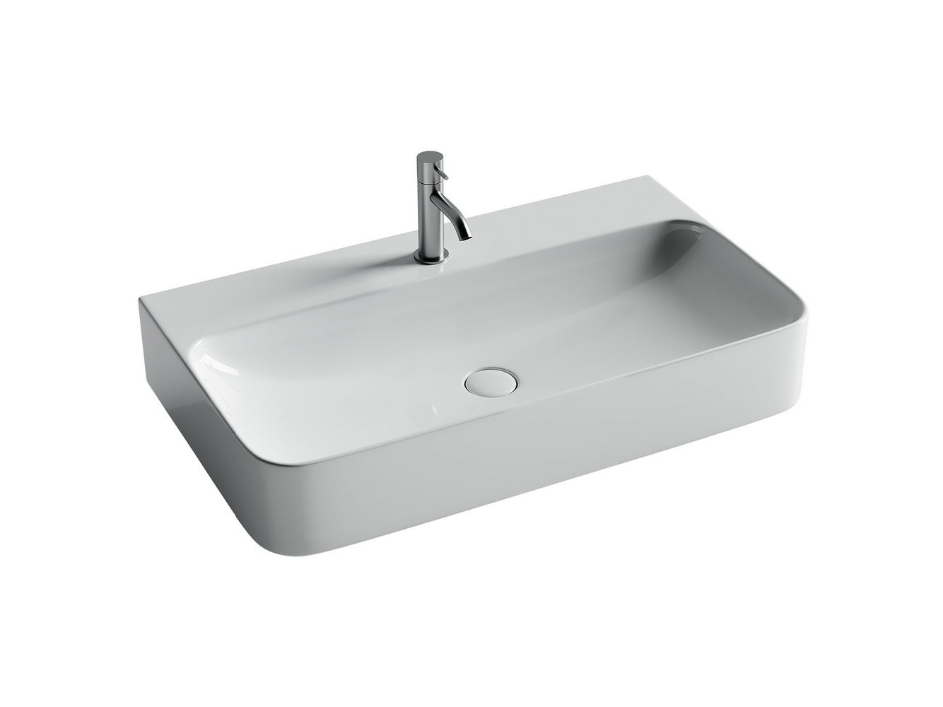 Умывальник AURA с 1 отверстием для смесителя, без перелива 800x470x135мм