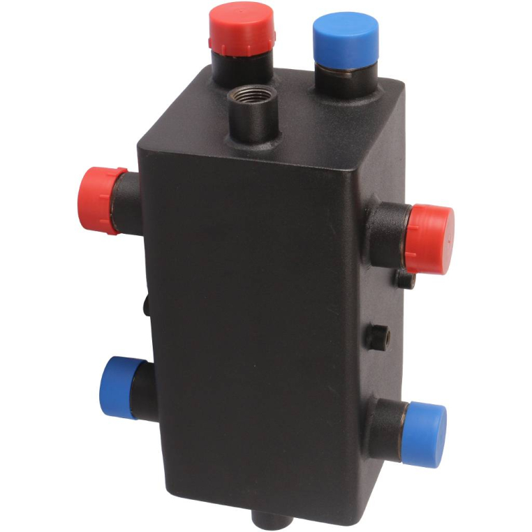 Стальной распределительный коллектор ROMMER (RDG-0018-004002) 2 отопительных контура с гидравлическим разделителем 1