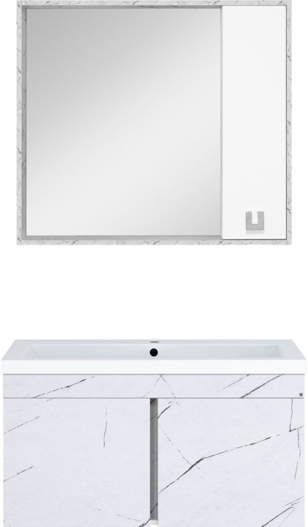 Комплект мебели Misty Торос 100, белый мрамор (П-Тор01100-0521Пр+4627173210331+П-Ми03090-01П)