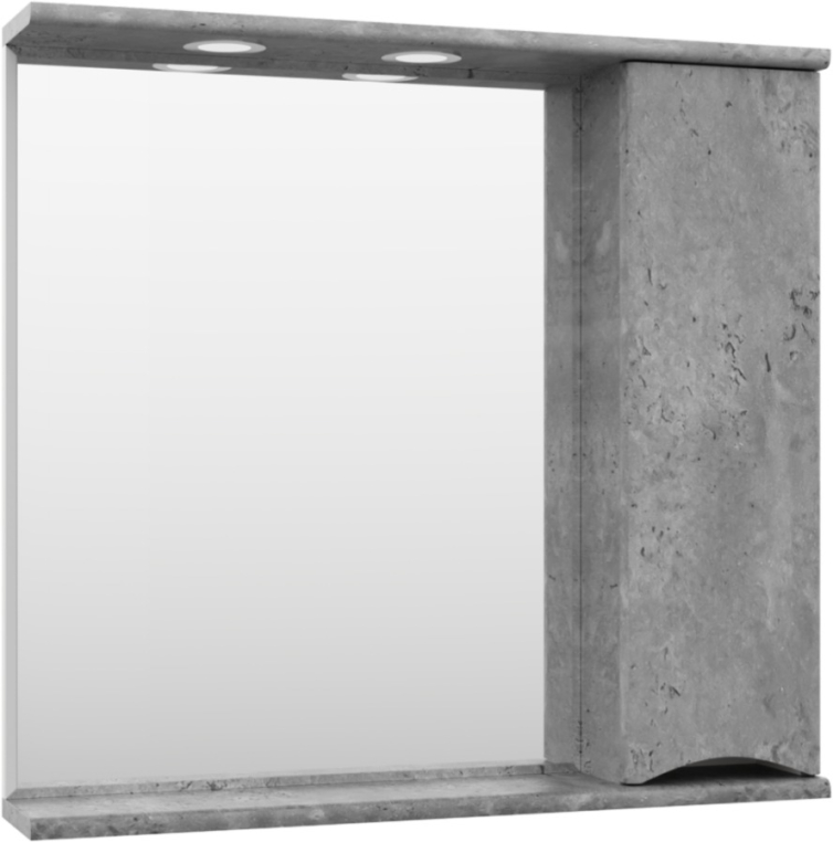 Зеркальный шкаф Misty Атлантик 80 правый серый камень