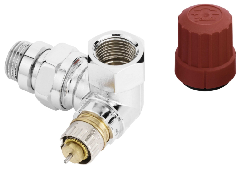 Danfoss Трехосевой клапан RA-NCX для подключения слева, хромированный (013G4240)