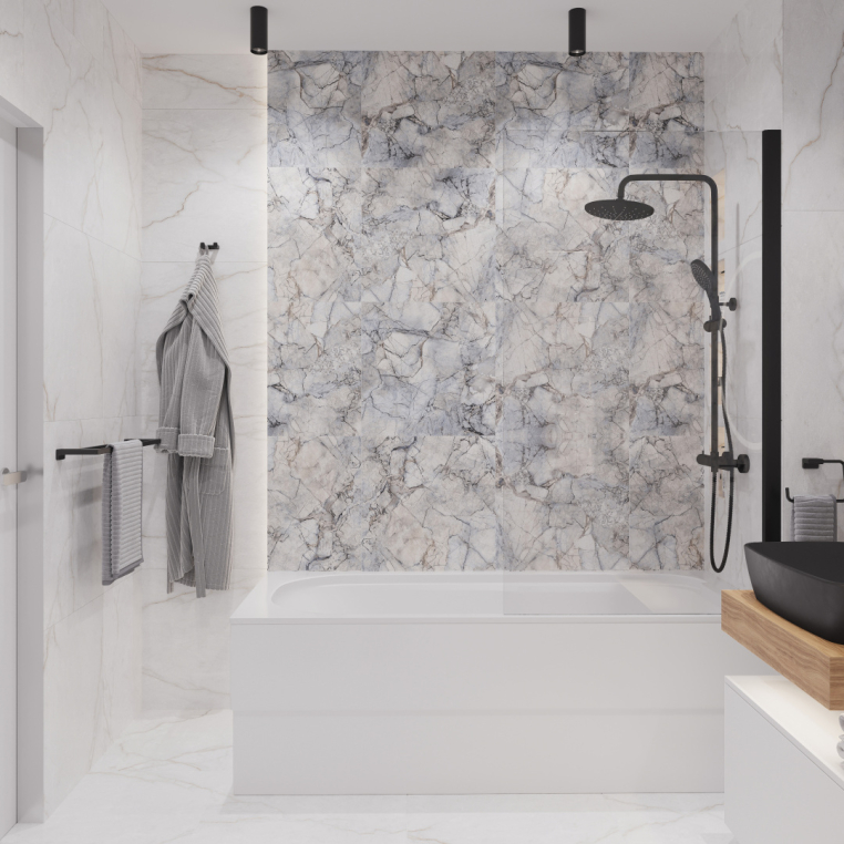 Мебель для ванной Stworki Ольборг 60 столешница дуб французский, без отверстий, с тумбой 80, с раковиной Vitra Shift черной