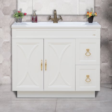 Тумба с раковиной Misty Амбра 100 2 двери, 2 ящика (П-Амб0100-011-2Я+5004100)