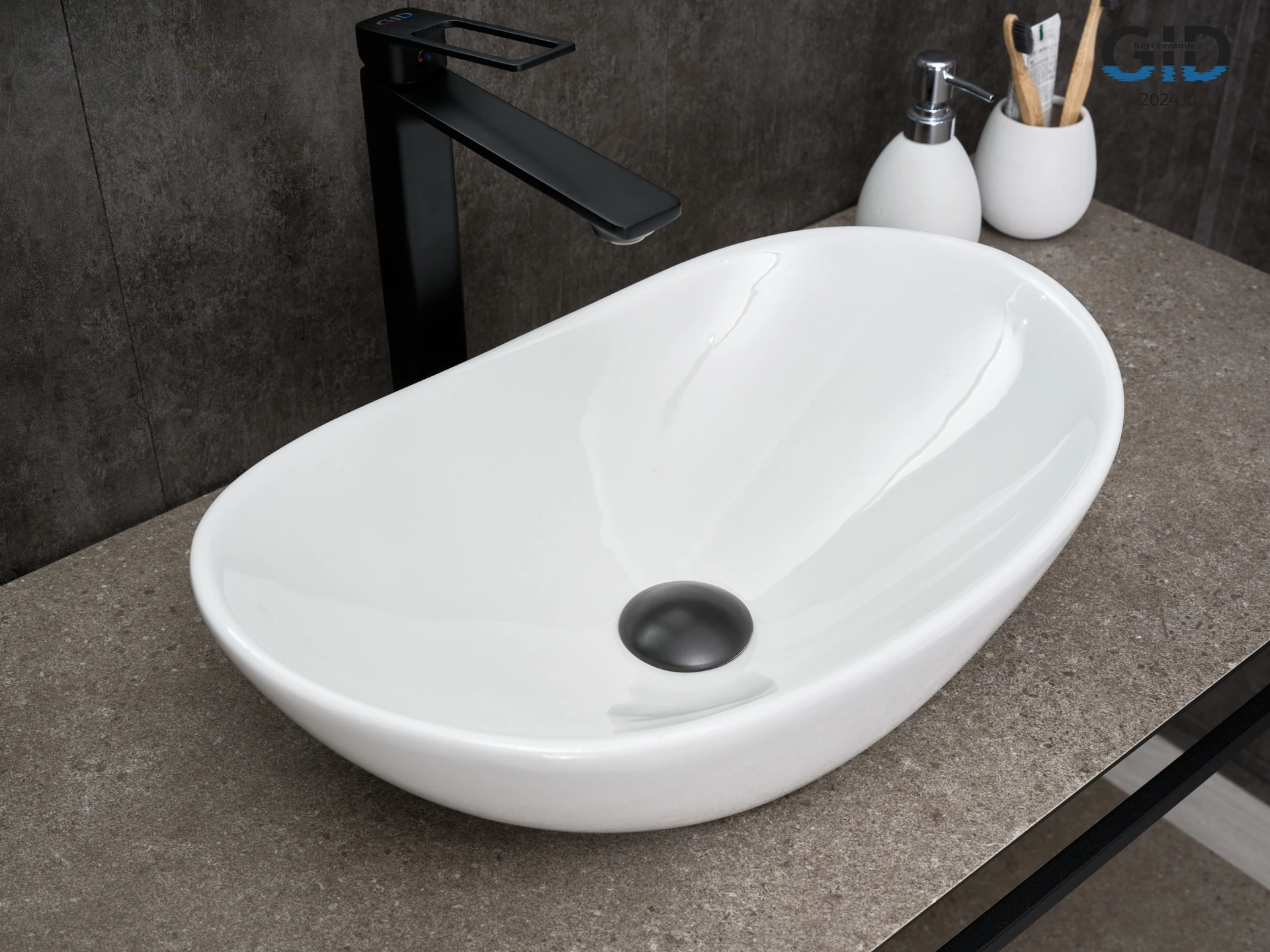 Раковина Gid N9133 51201 накладная белая 48x30.5x14.5