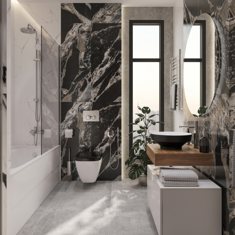 Мебель для ванной Stworki Ольборг 60 столешница дуб французский, без отверстий, с тумбой 80, с раковиной Vitra Water jewels