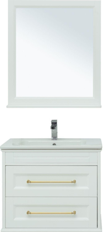 Мебель для ванной Aquanet Бостон М 80 белый (ручки золото, раковина Эйфория) 00281191
