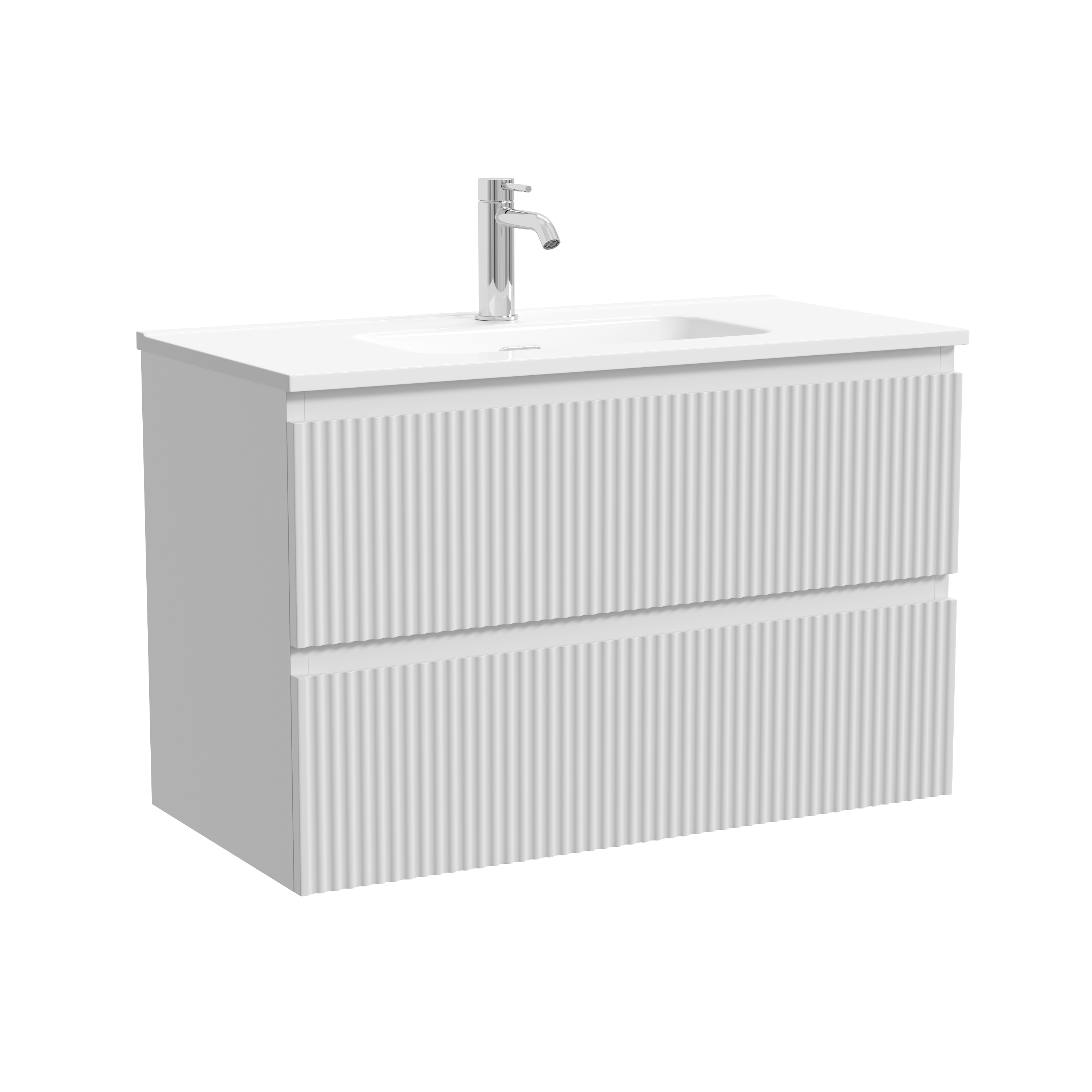 Тумба подвесная SANCOS Snob R 790х390х500, c двумя ящиками оснащенными доводчиками, Bianco, арт.SNR80/39W