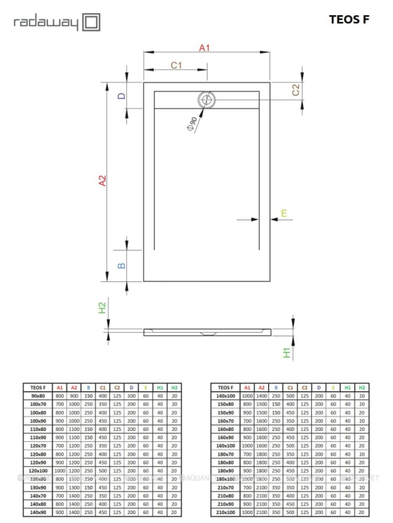 Душевой поддон Radaway Teos 100x80 HTF10080-54