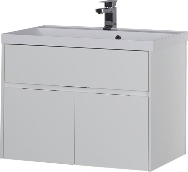 Тумба с раковиной Aquanet Латина 90 белая (179449+00179396)