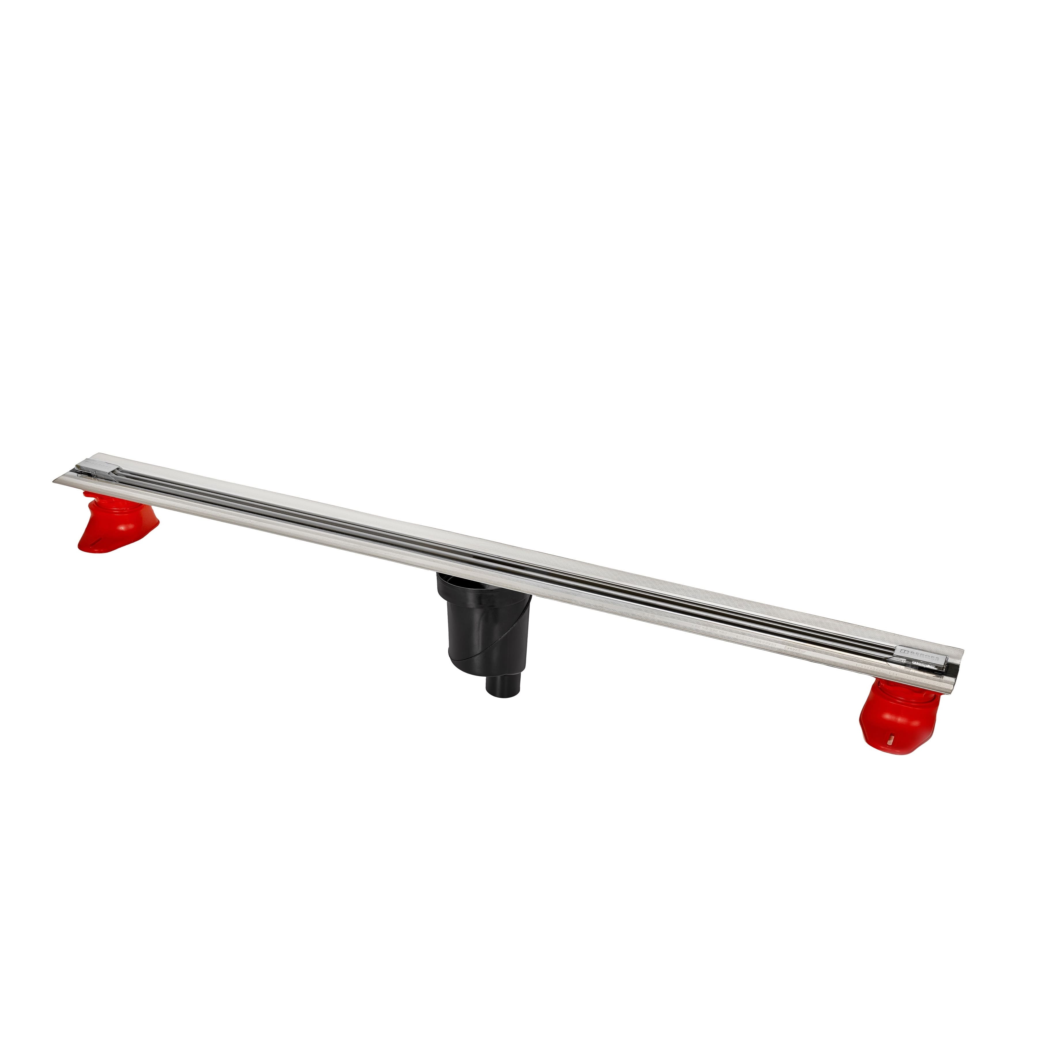 Желоб BERGES водосток SUPER Slim 1200, хром глянец, S-сифон D50/105 H50 вертикальный