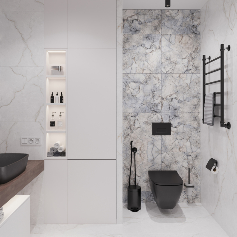 Мебель для ванной Stworki Ольборг 120 столешница дуб карпентер, без отверстий, с тумбой 80, с раковиной Vitra Shift черной