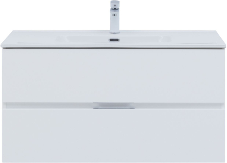 Тумба под раковину Aquanet Алвита New 100 2 ящика, белый матовый 00277518