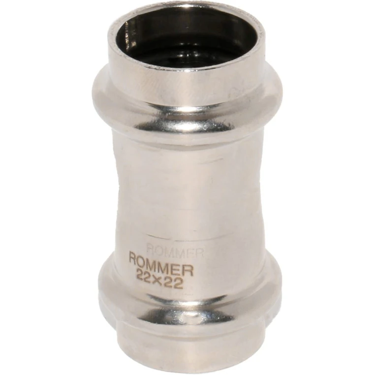 RSS-0017-000022 ROMMER Муфта равнопроходная ВПр, 22, из нержавеющей стали прессовой