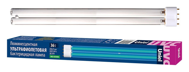 Лампа бактерицидная Uniel 2G11 36Вт K ESL-PLL-36/UVCB/2G11/CL