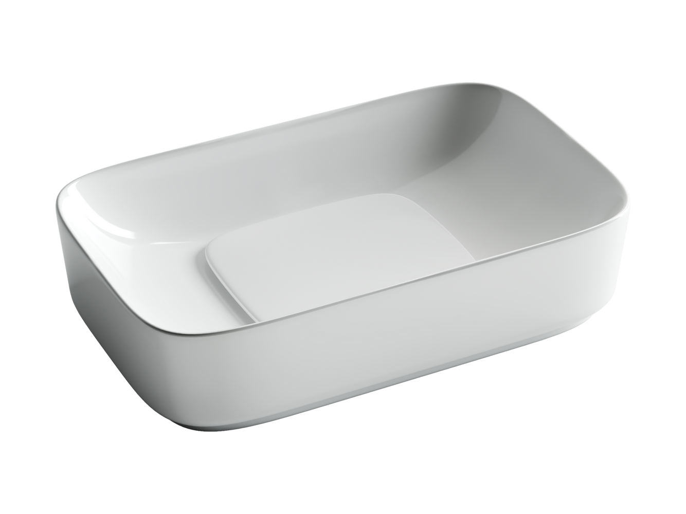 Накладные раковины CERAMICANOVA CN5021 Умывальник чаша накладная прямоугольная с керам.накладкой на слив отвер Element 600*375*145мм