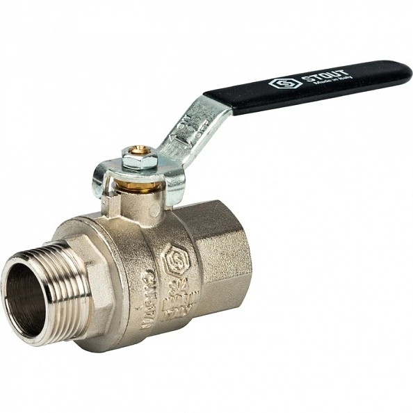 STOUT Кран шаровой полнопроходной, ВР/НР, ручка рычаг 3/4" (SVB-0003-000020)