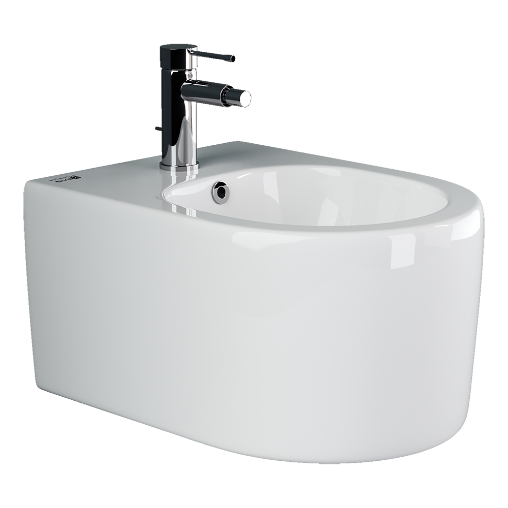 Подвесные биде CERAMICANOVA CN3004 Подвесное биде MOMENTS, 1 отверстие под смеситель, с крепежом для скрытого монтажа