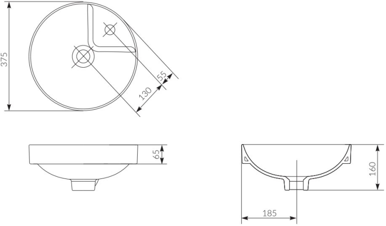 Раковина Cersanit Crea 38 (P-UM-CRE38/1-ic)