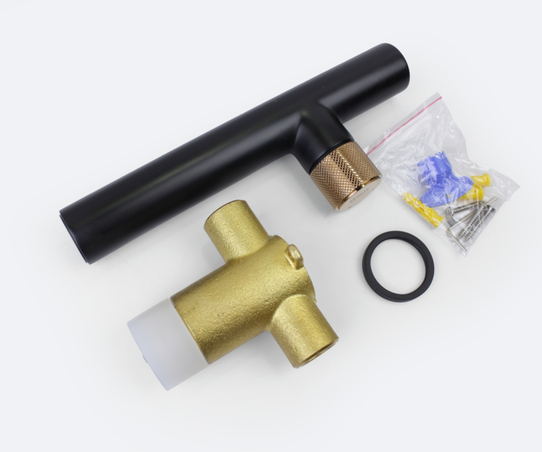 Смеситель настенный AVANGARDE черный, розовое золото (2021MH)